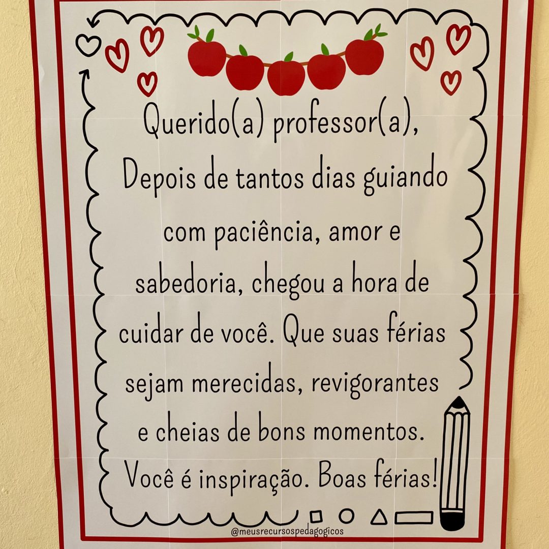 Painel “Boas Férias Professores”