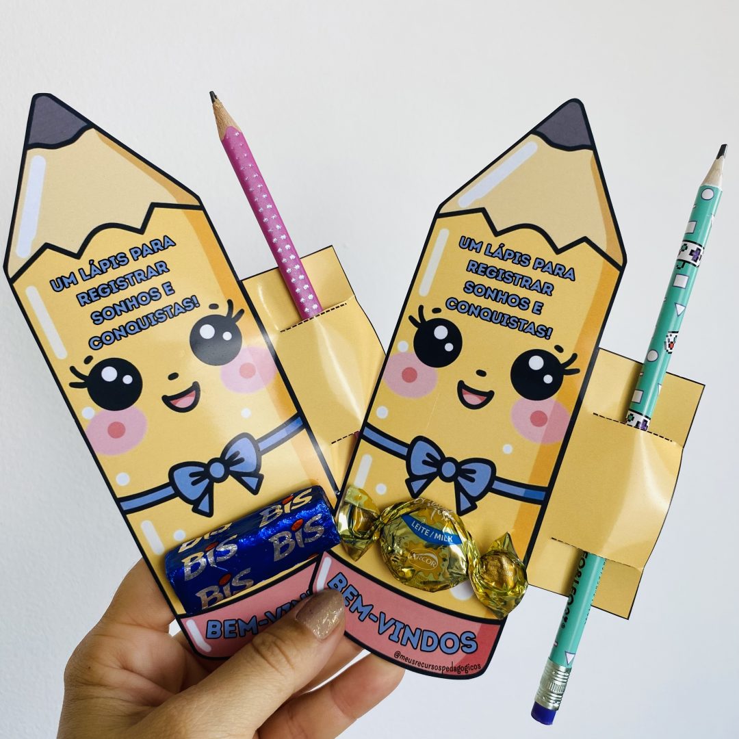 Porta-lápis tema Bem-vindos