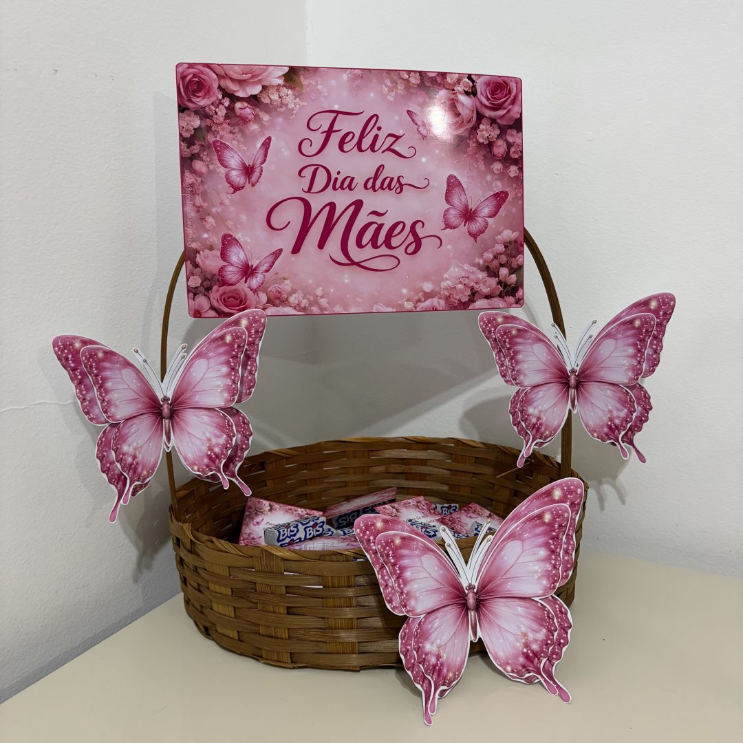 Decoração Feliz Dia das Mães tema borboletas