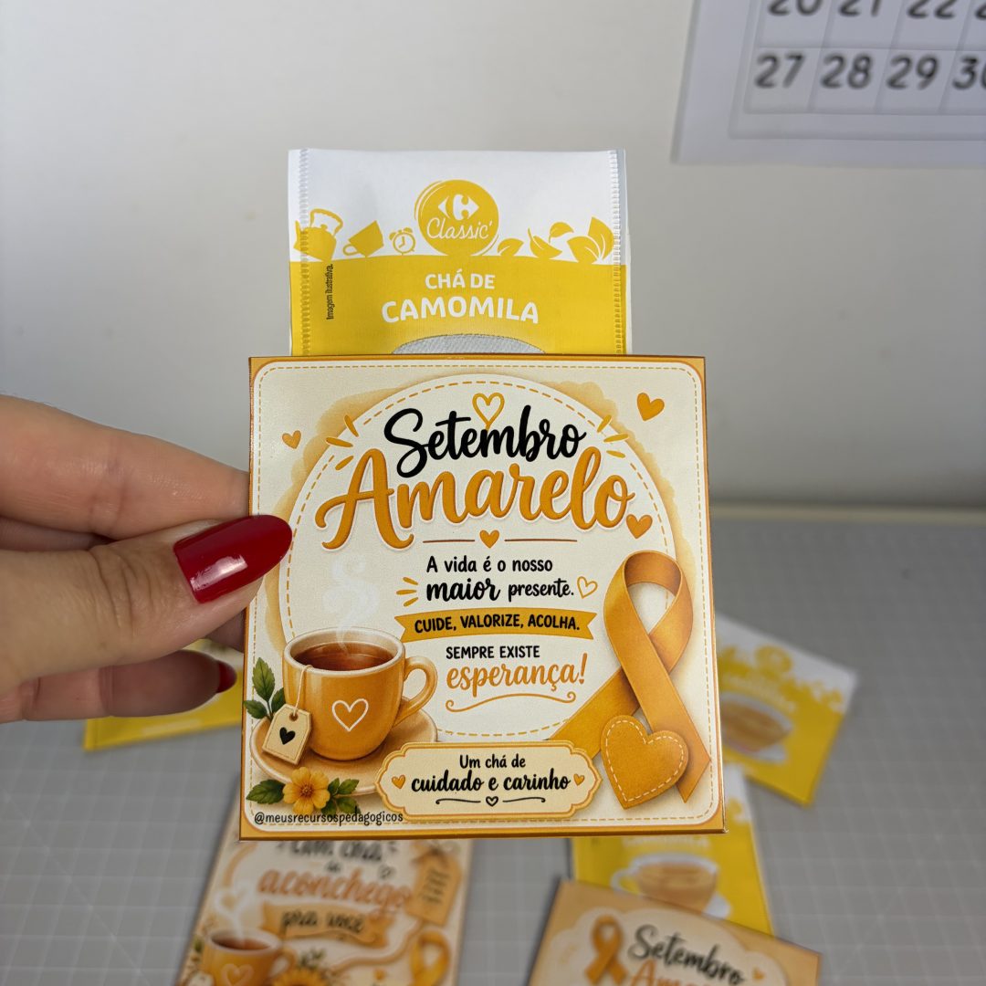 Tag para sachê de chá “Setembro Amarelo”