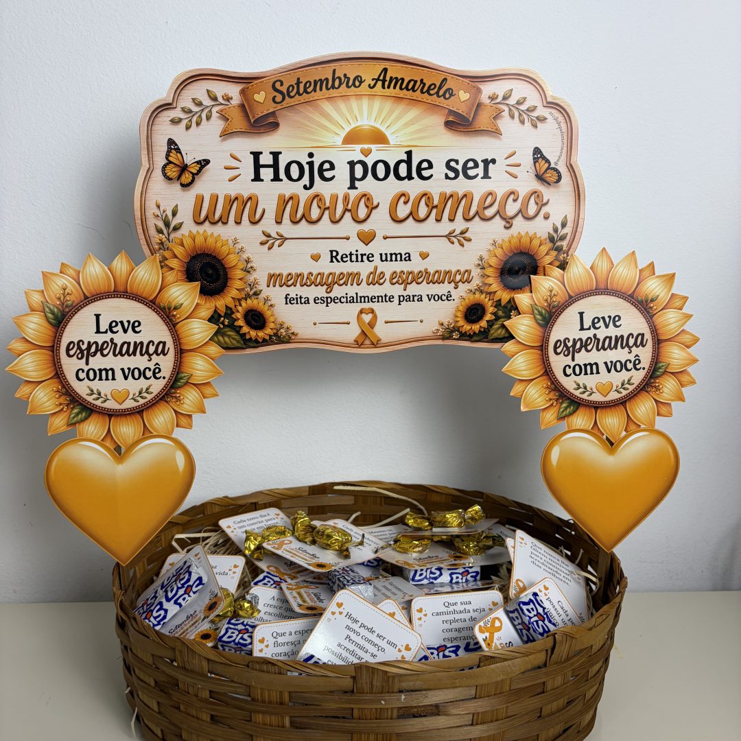 Decoração para cesta Setembro amarelo